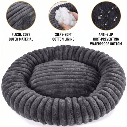 Pumpkin Bed — Round Plush Cat Basket Bed