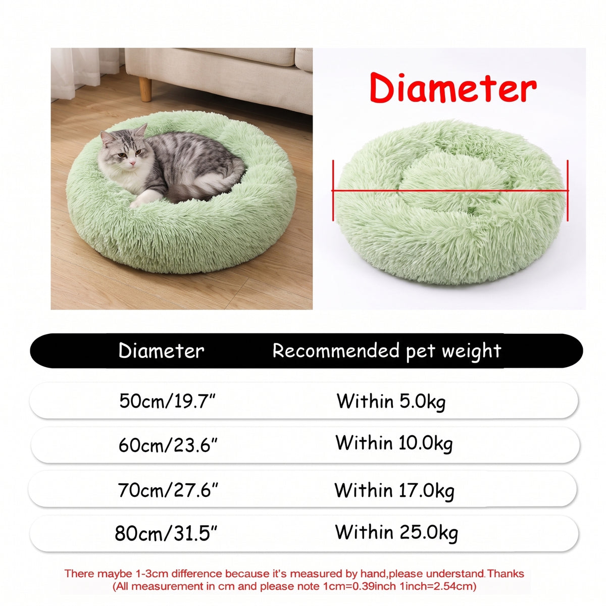 Colorful Cat Beds — Round Plush Cat Basket Bed