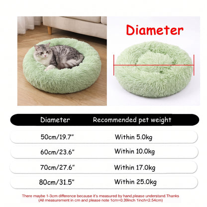 Colorful Cat Beds — Round Plush Cat Basket Bed