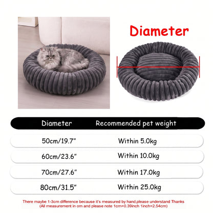 Pumpkin Bed — Round Plush Cat Basket Bed