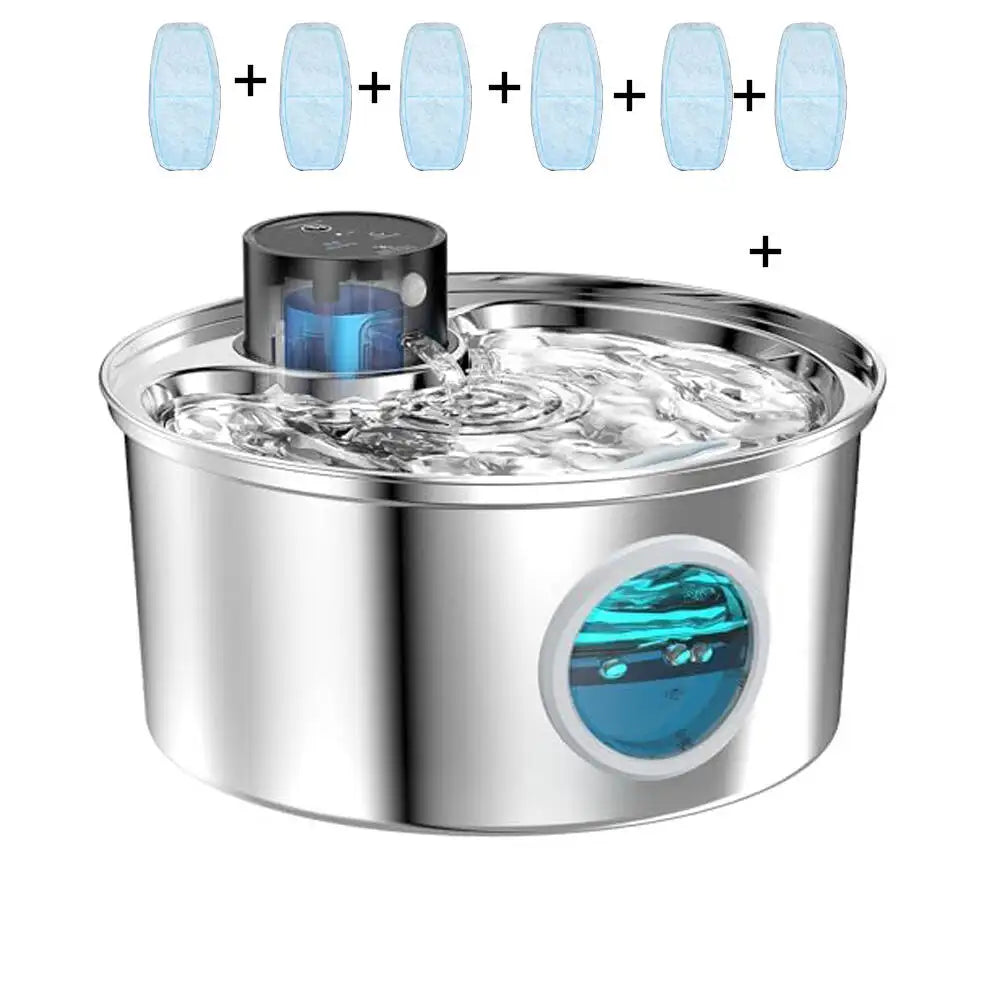 The Water Office Pro — Rechargeable Stainless Steel Cat Fountain