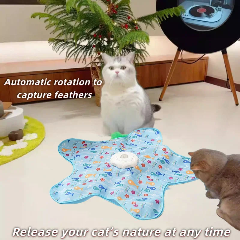 The Hidden Hunt — Auto Rotating Feather Play Mat