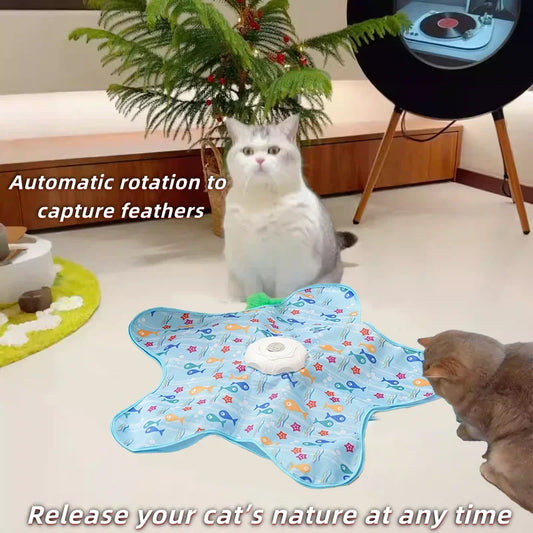 The Hidden Hunt — Auto Rotating Feather Play Mat