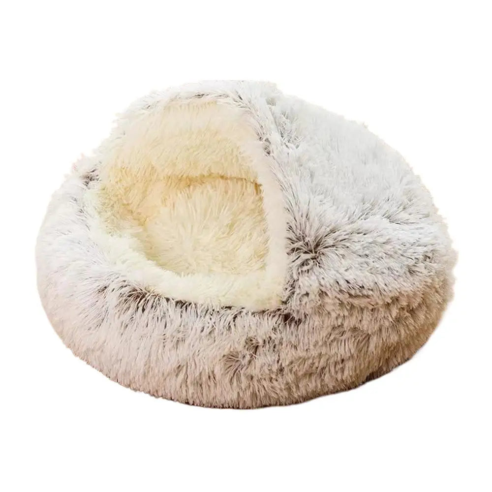 The Burrow — Semi-Enclosed Plush Cat Cave Bed