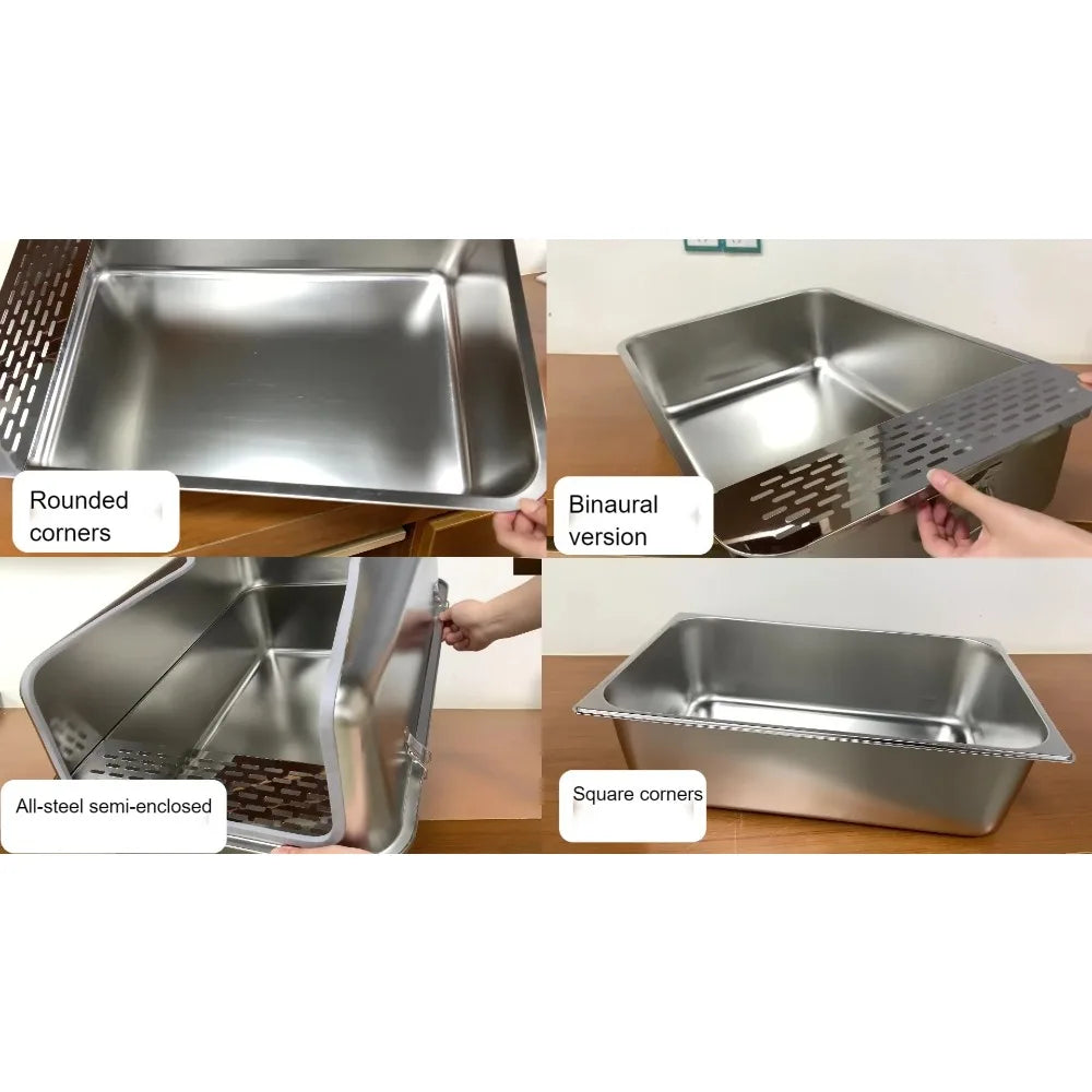 The Throne — Oversized 304 Stainless Steel Cat Litter Box