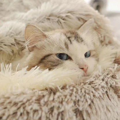 The Burrow — Semi-Enclosed Plush Cat Cave Bed