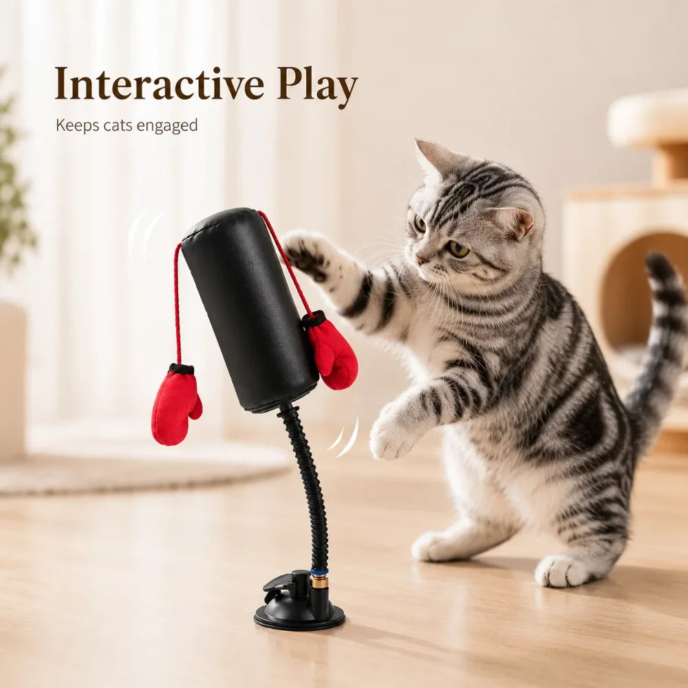 The Sparring Partner — Suction Cup Cat Boxing Toy