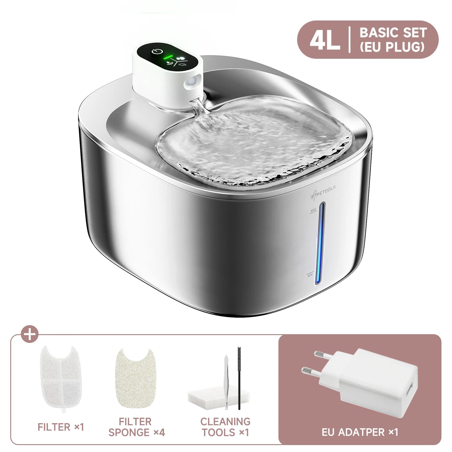 The Water Office — Wireless Stainless Steel Cat Fountain