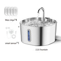 The Lookout — Stainless Steel Cat Fountain with Water-Level Window
