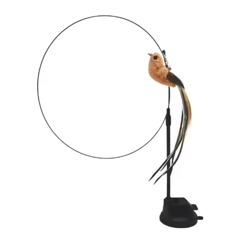 The Perch Chase — Suction Cup Feather Teaser Wand