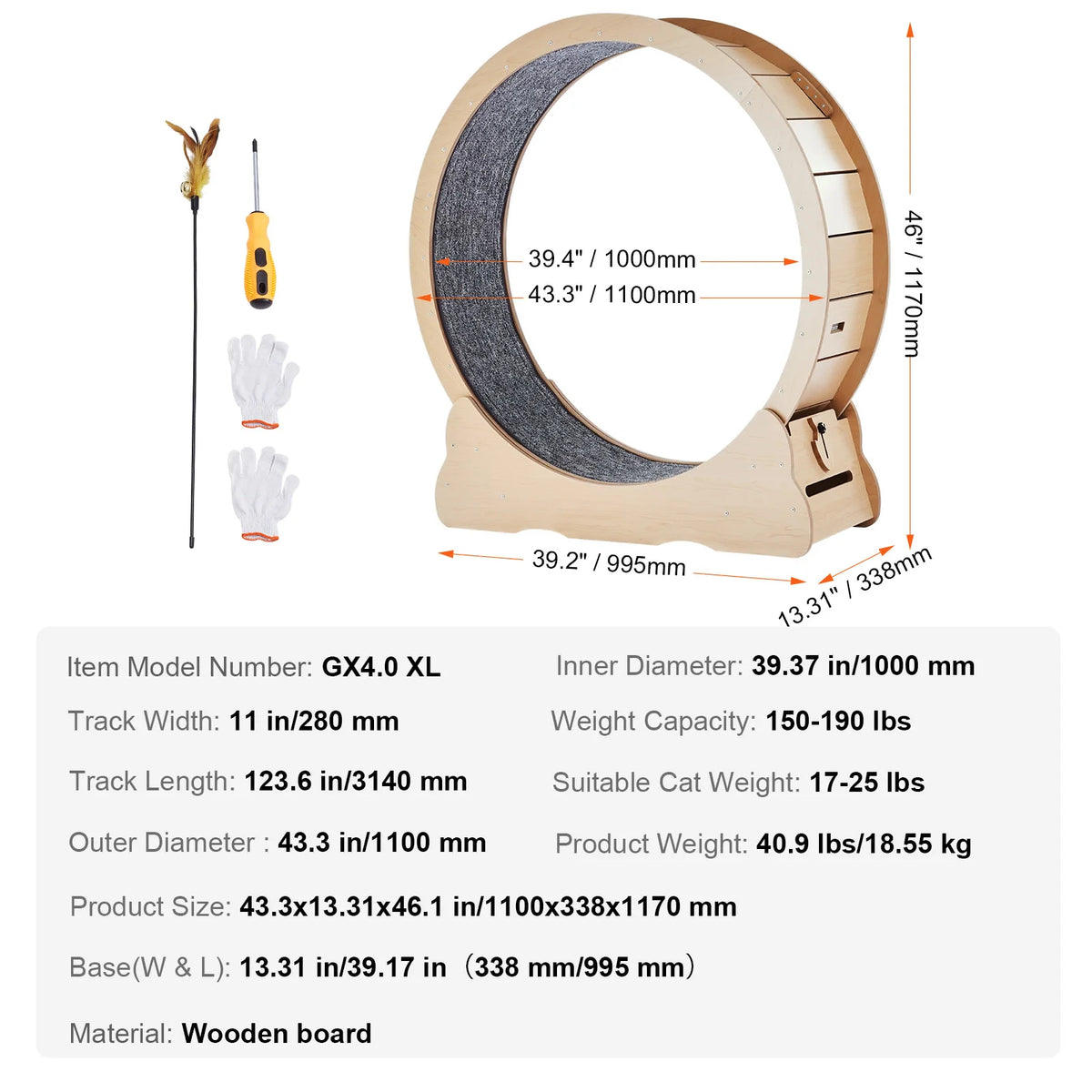 The Runway — Wooden Cat Exercise Wheel