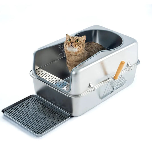 The Throne — Oversized 304 Stainless Steel Cat Litter Box