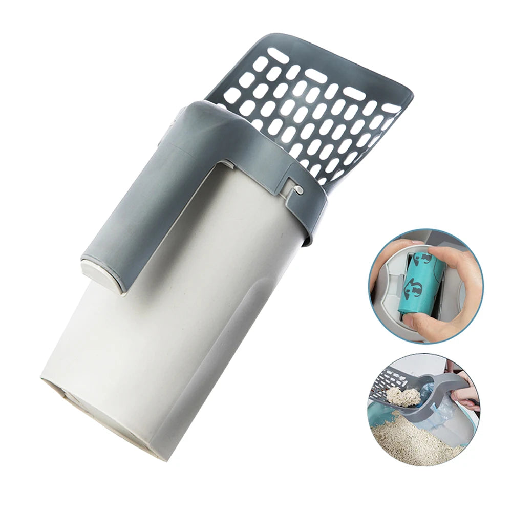 The Sift & Toss — Cat Litter Scoop with Bag Dispenser