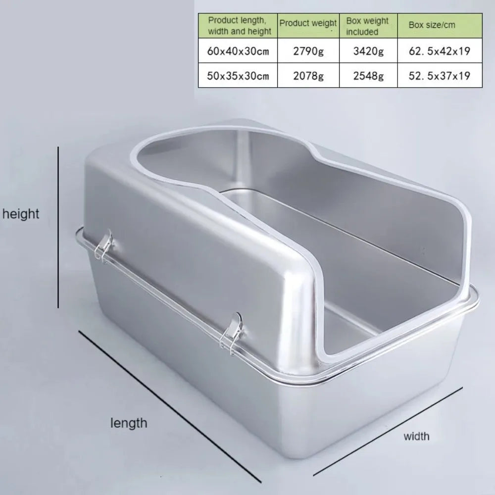 The Throne — Oversized 304 Stainless Steel Cat Litter Box