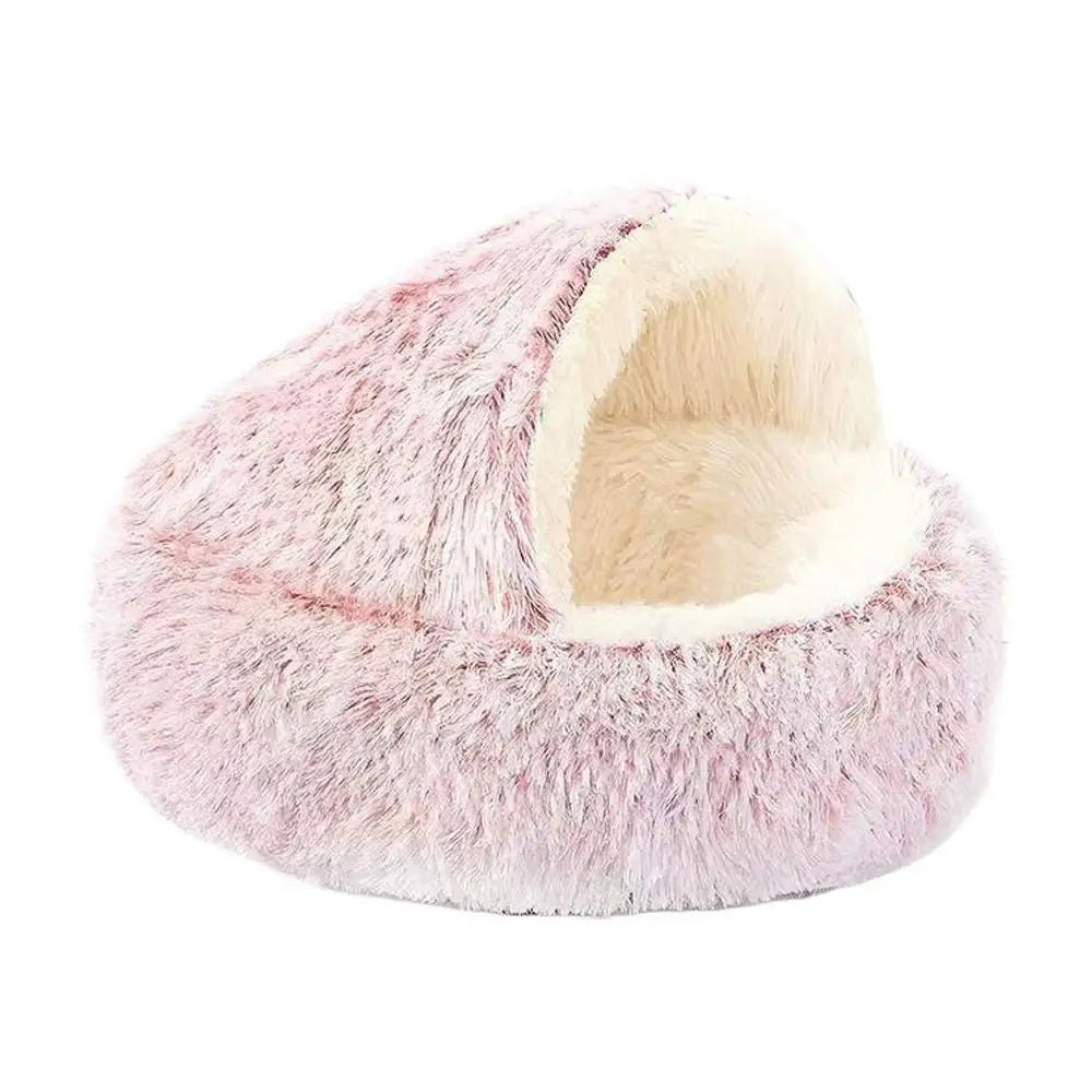 The Burrow — Semi-Enclosed Plush Cat Cave Bed