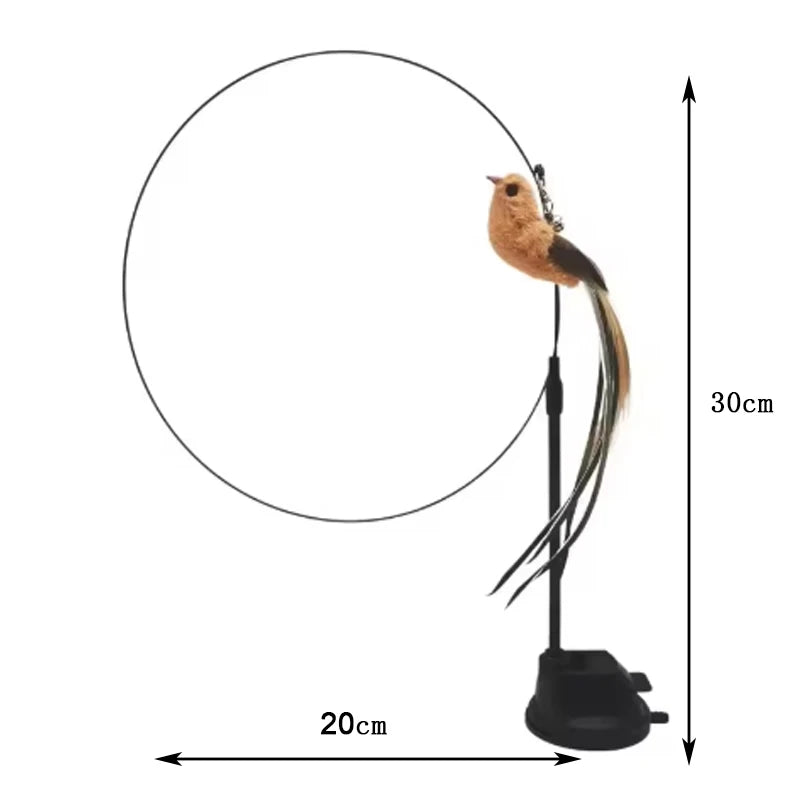The Perch Chase — Suction Cup Feather Teaser Wand
