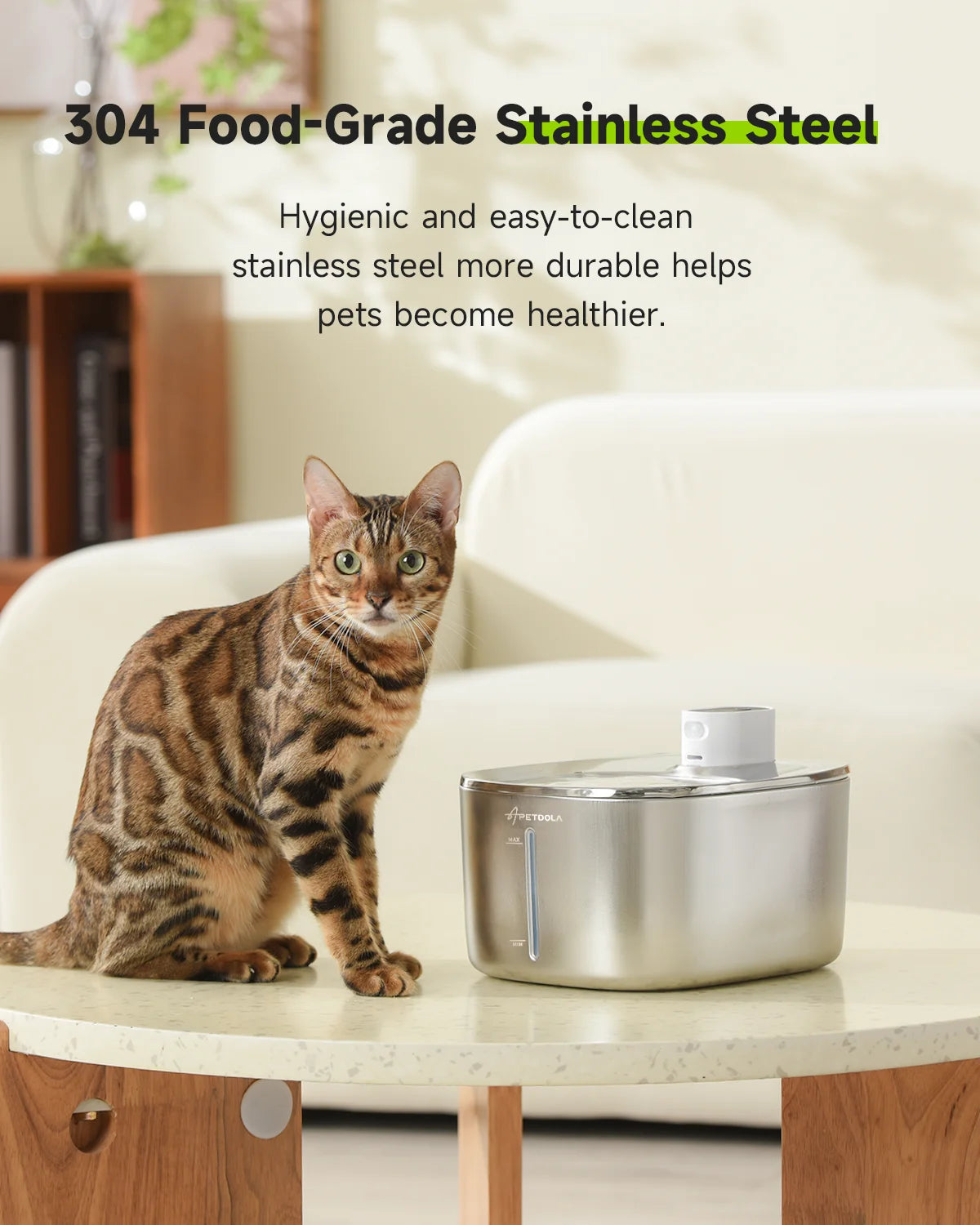 The Water Office — Wireless Stainless Steel Cat Fountain