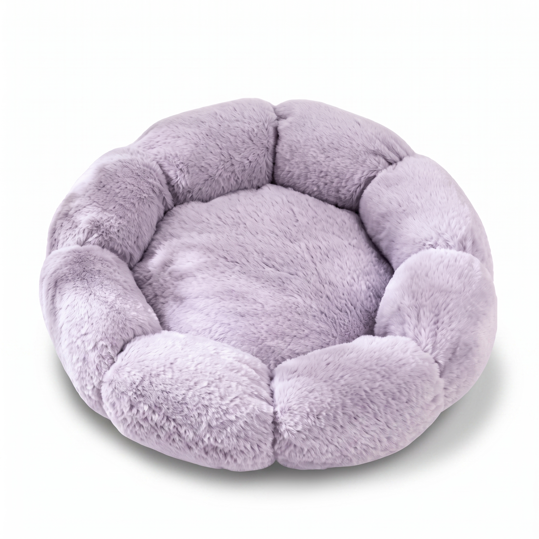 Floral Bed — Round Plush Cat Basket Bed