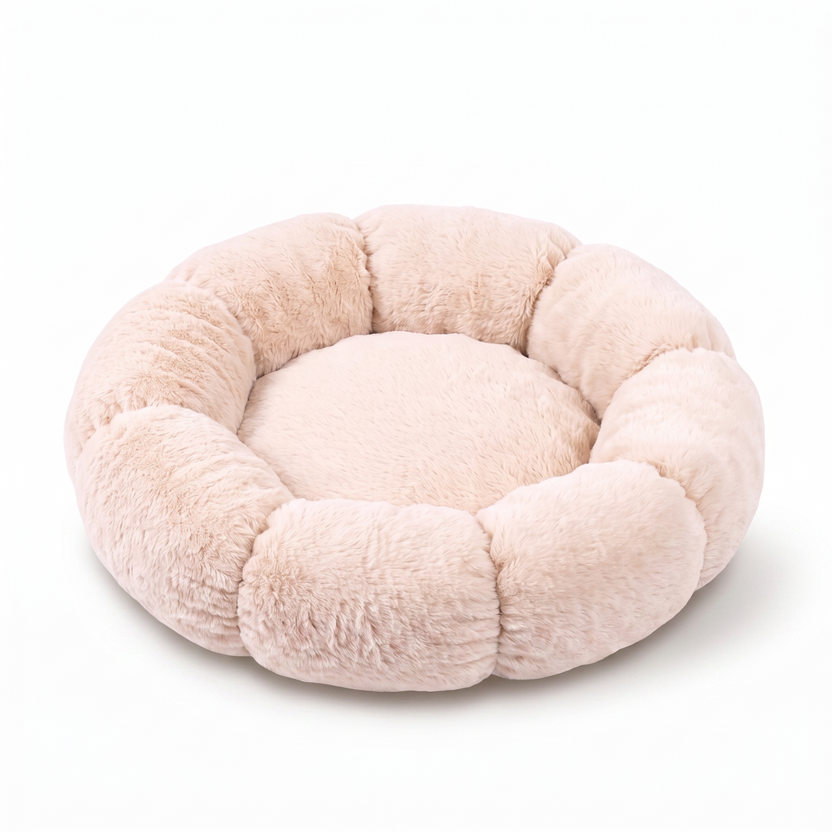 Floral Bed — Round Plush Cat Basket Bed