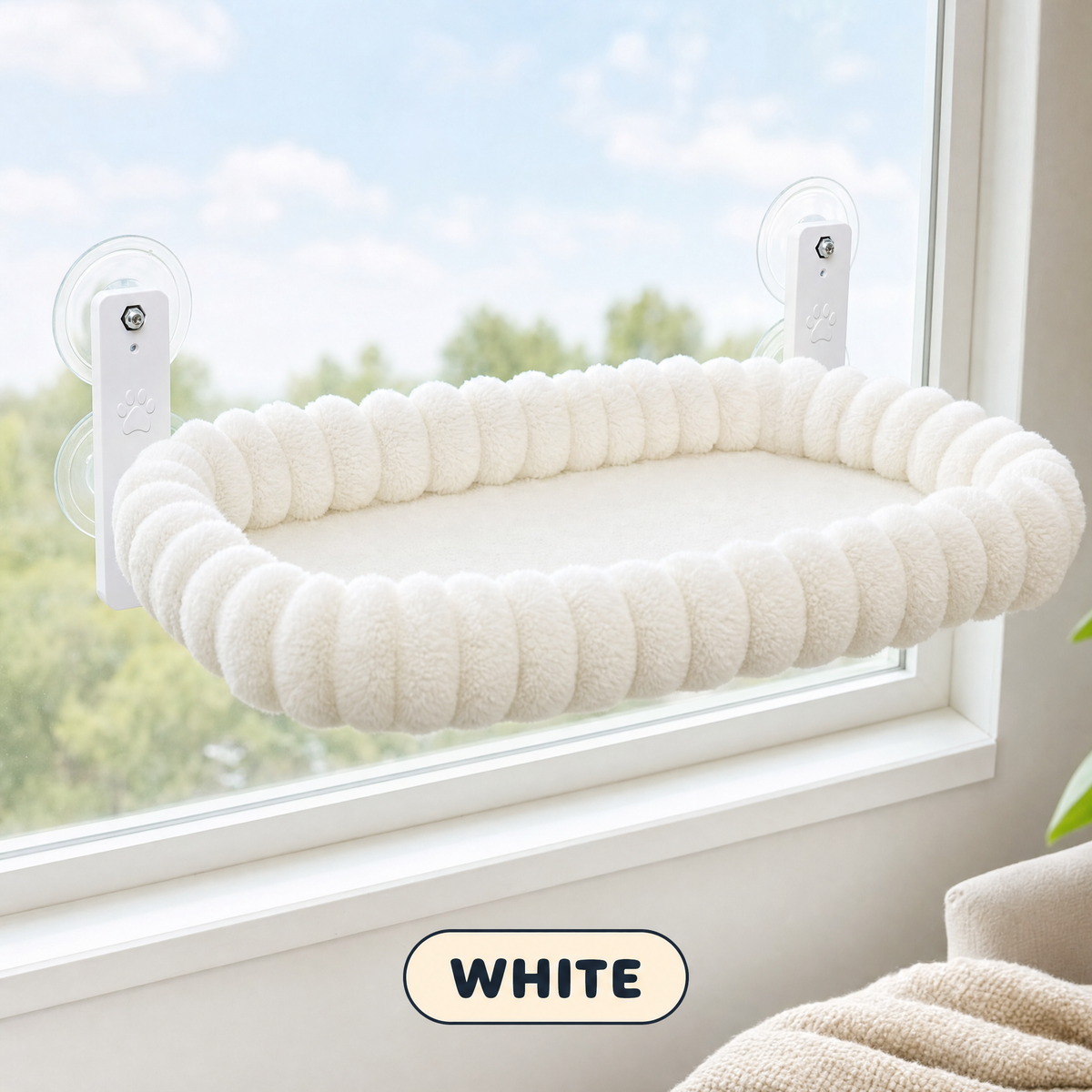 Cozy Cat Window Perch — White