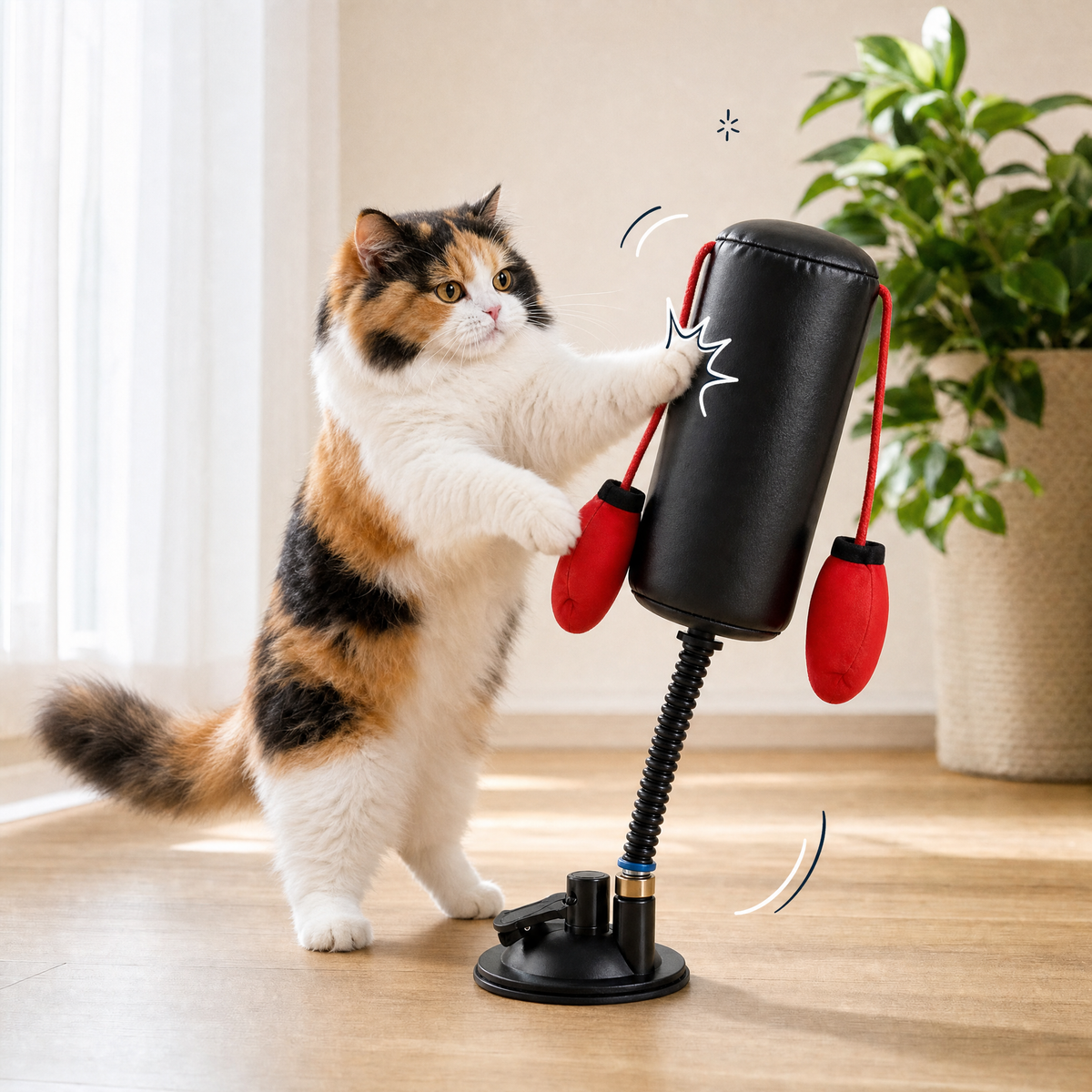 The Sparring Partner — Suction Cup Cat Boxing Toy