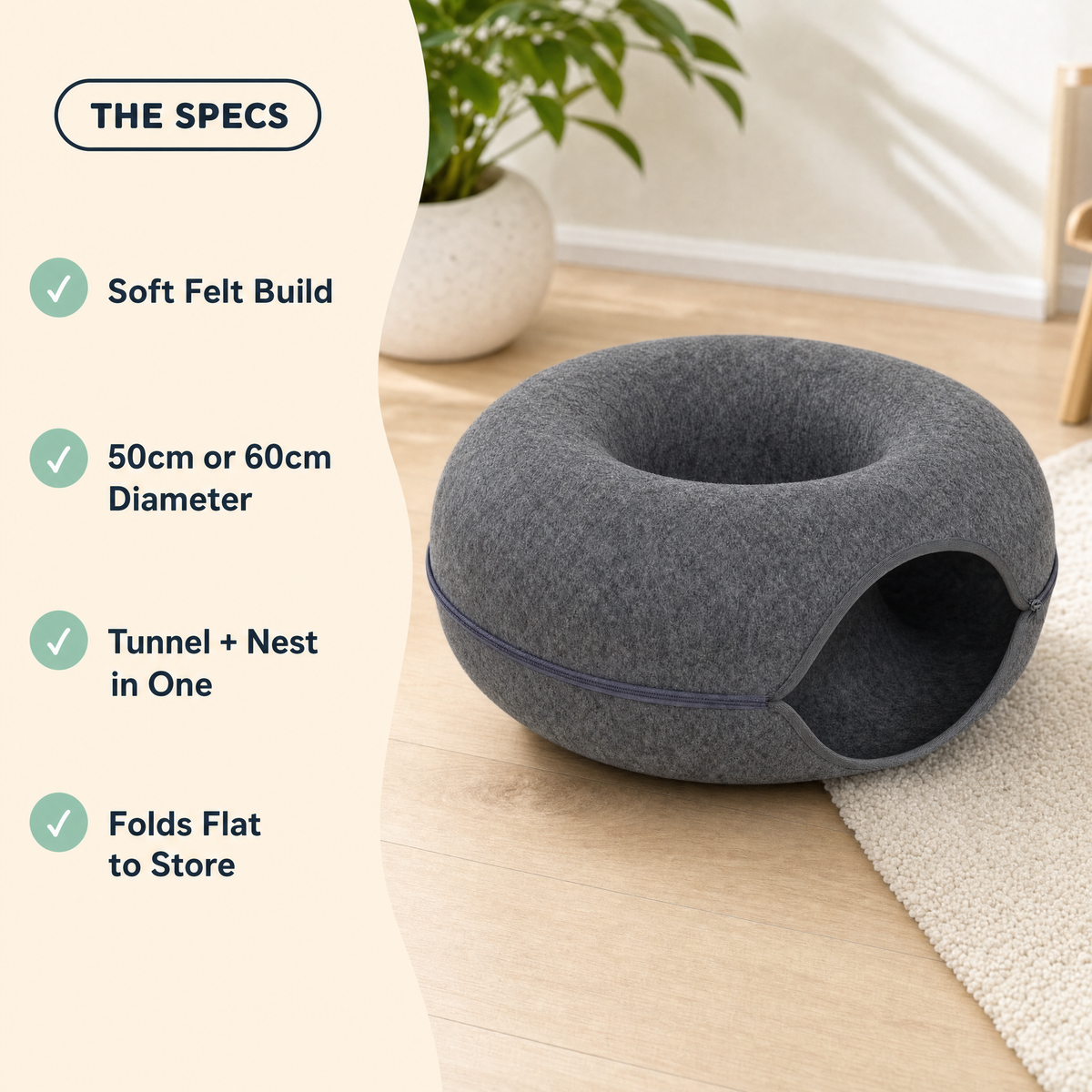 The Busy Cat Kit — Felt Tunnel Nest
