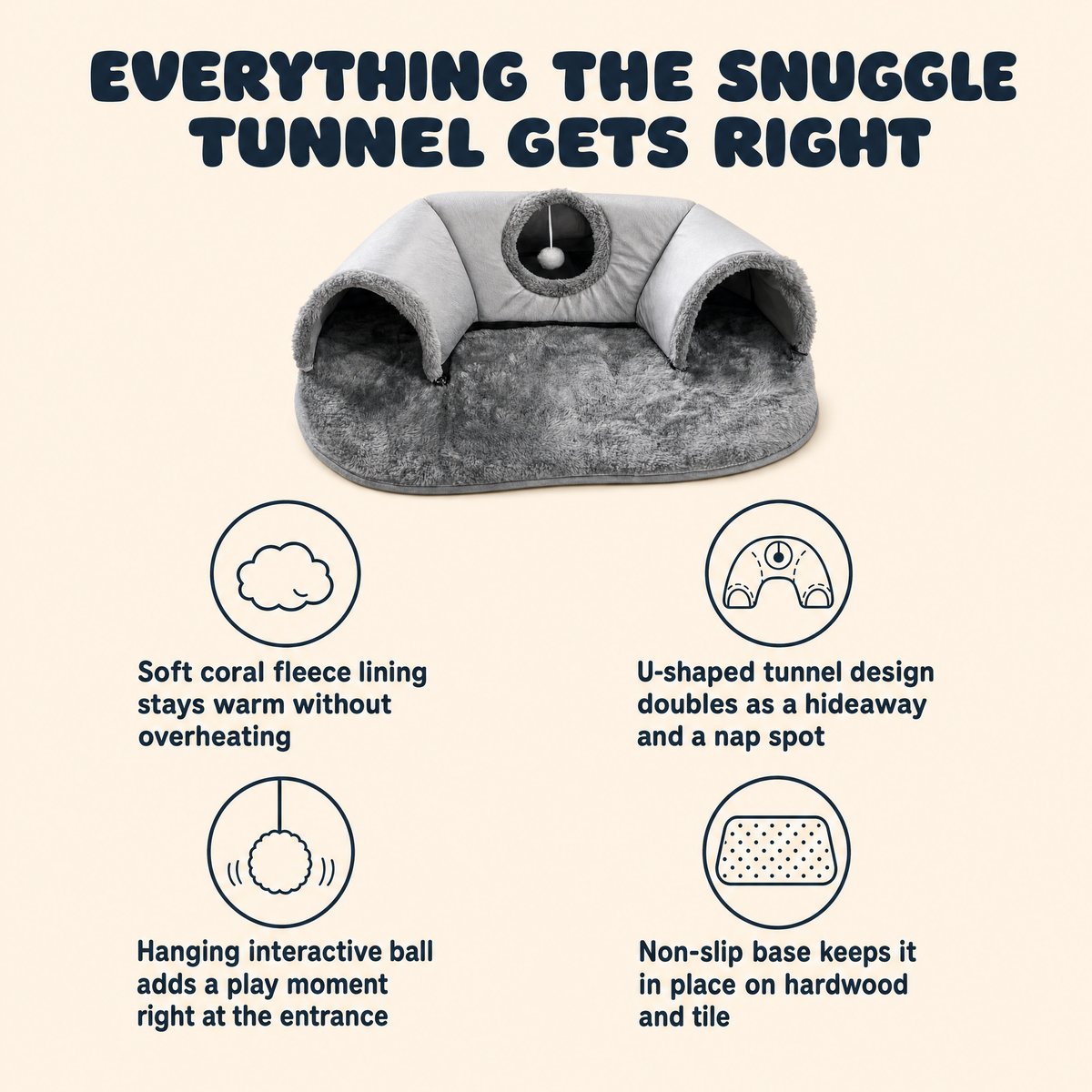 The Snuggle Tunnel — Warm Cat Nest Bed