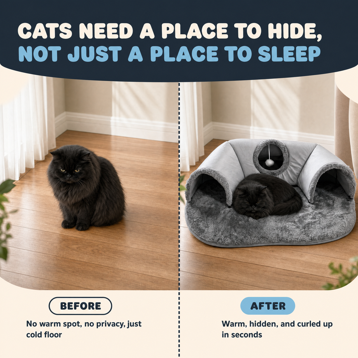 The Snuggle Tunnel — Warm Cat Nest Bed