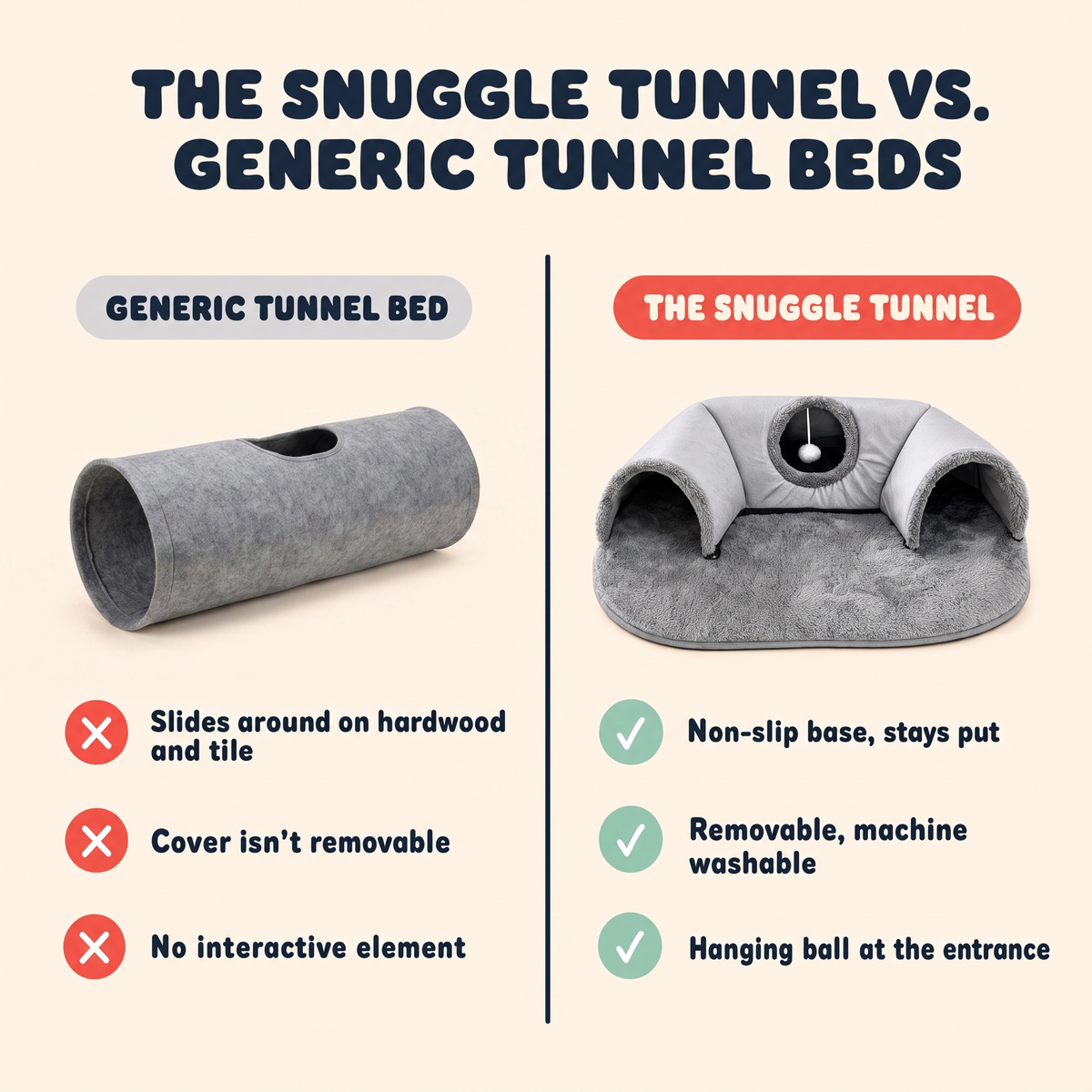 The Snuggle Tunnel — Warm Cat Nest Bed