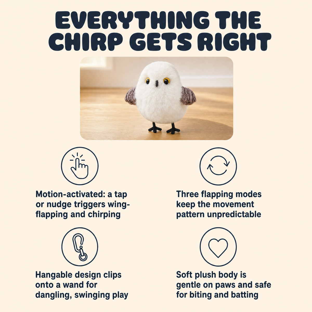 The Chirp — Flapping Plush Bird Cat Toy